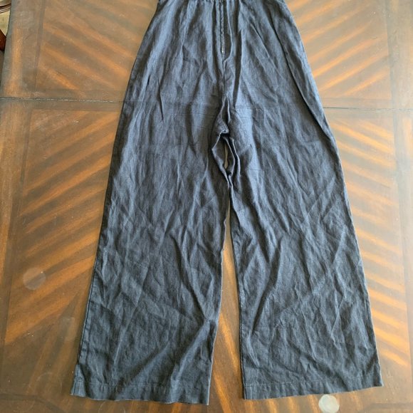 Reformation Black Linen Lunna Jumpsuit Size 6 - Picture 5 of 12